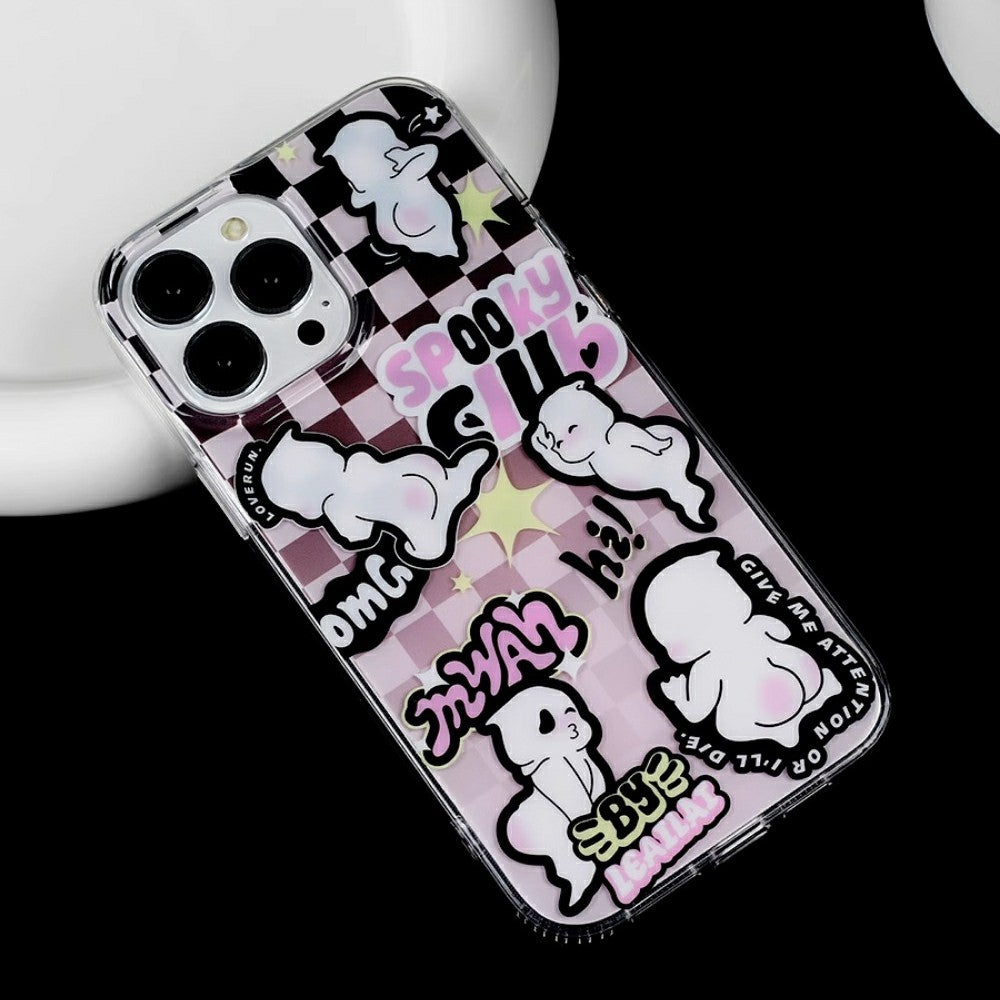 cute halloween phone cases Cute Haunts | Peach Ghost Pink Halloween Hippie Case