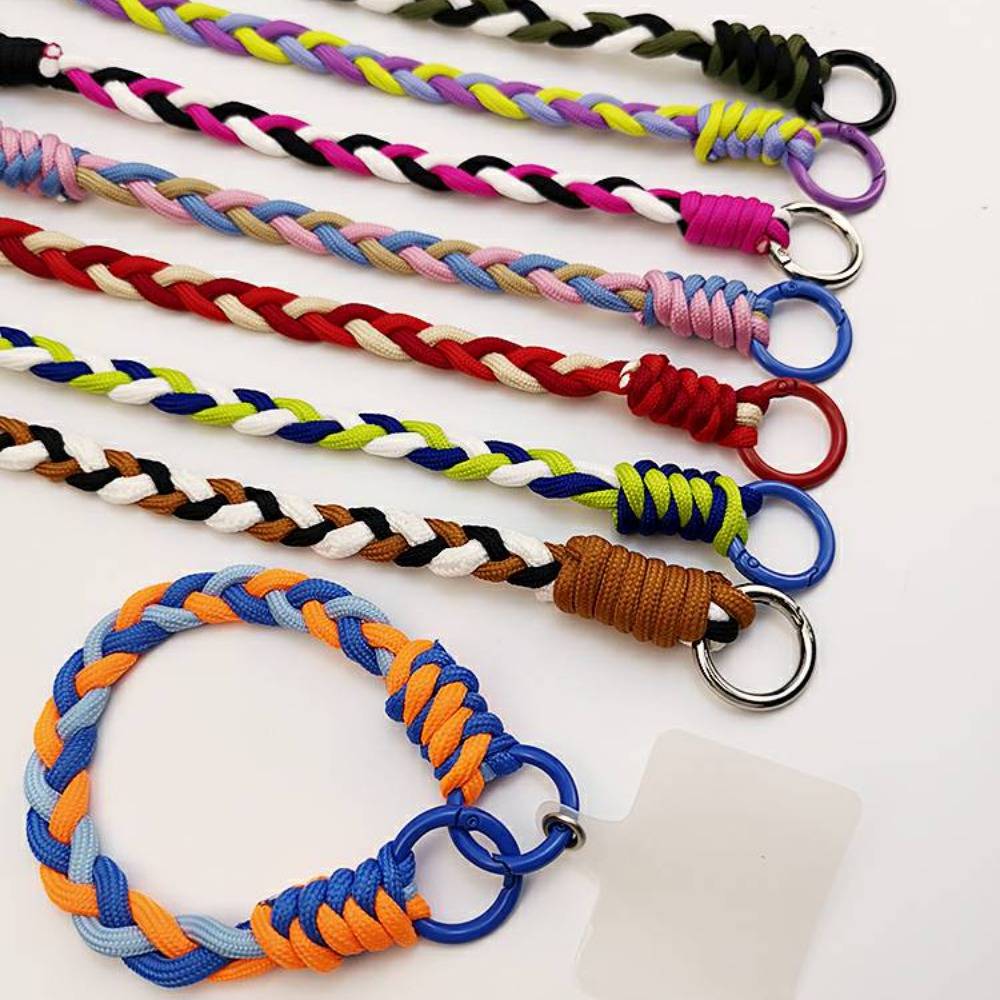 custom for id sunglass lanyard Colorful Braided Wristlet Casenique®