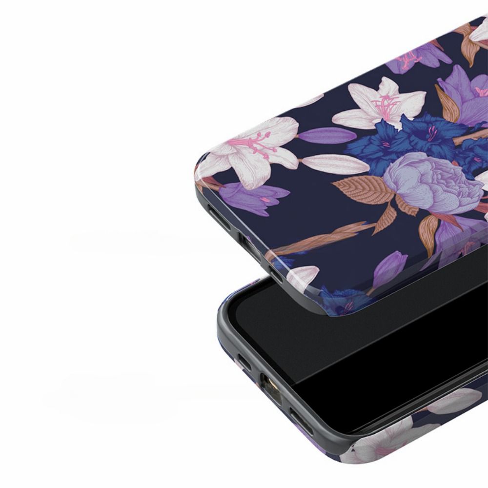 iPhone 15 14 13 art Dual-layer fit Phone case mobile phone accessories purple flowers Purple Flowers Casenique®