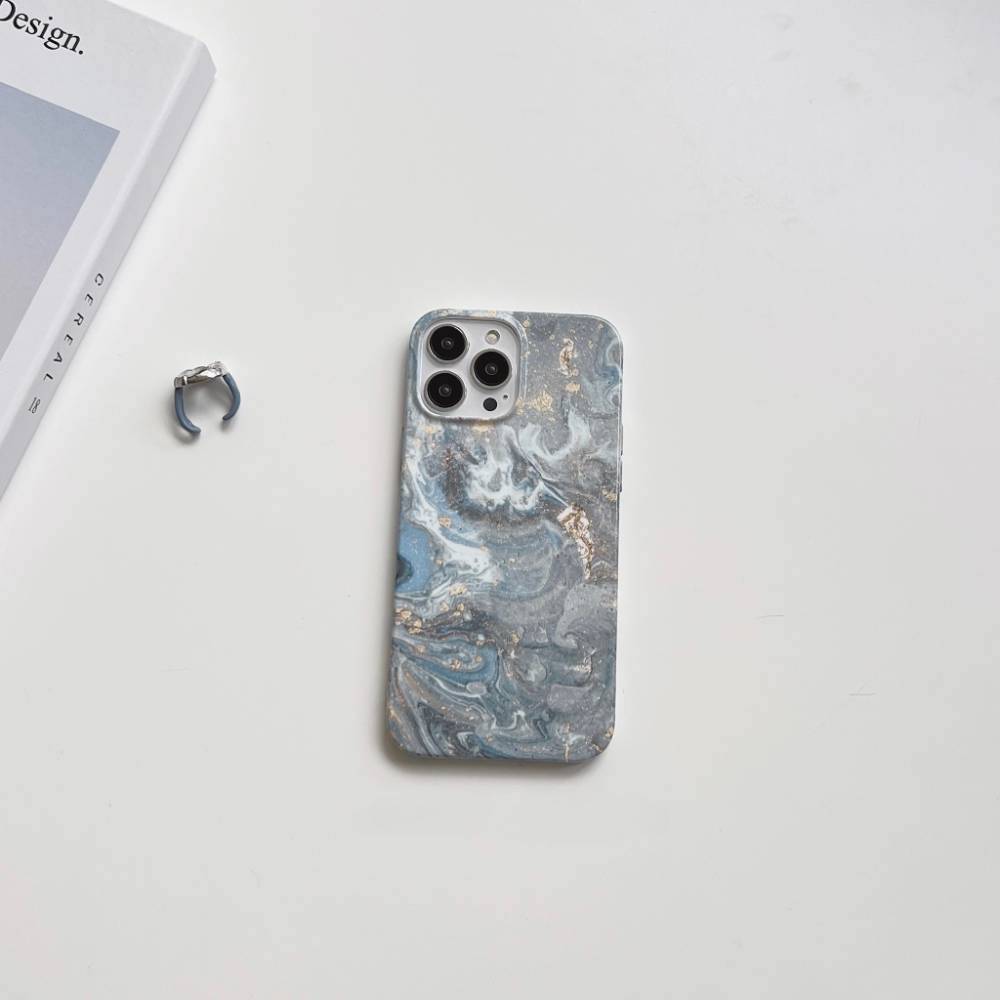 marble phone case Azure Dreams | Blue Marble Trippy Slim Aesthetic Case