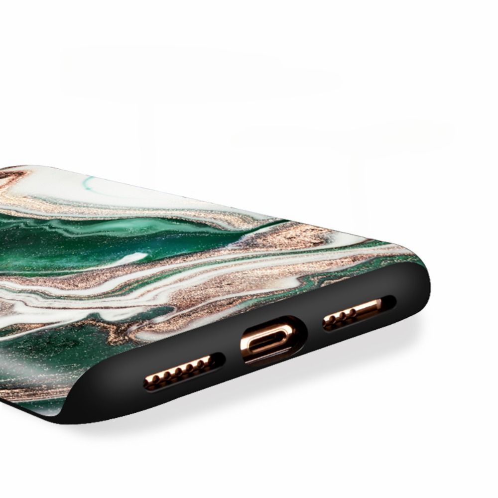swirl phone case Luxe Quicksand | Green Marble Dual-Layer Luxury Case