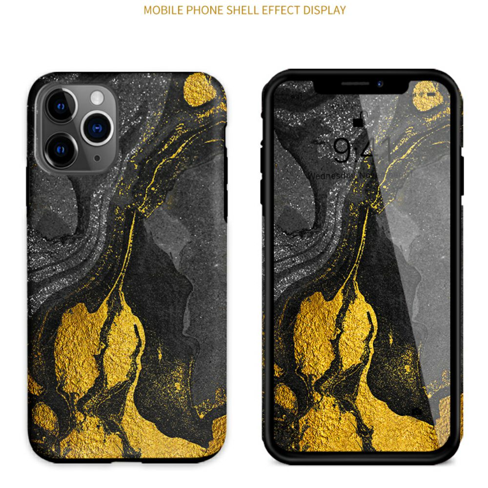 black marble phone case Gilded Mirage | Marble Gold Abstract Holographic Bumper Case
