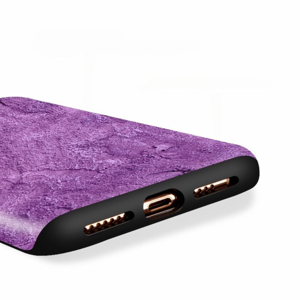styles trends accessories Dual-layer purple costumes aesthetic Phone case Pre order Purple Stone Grain Casenique®