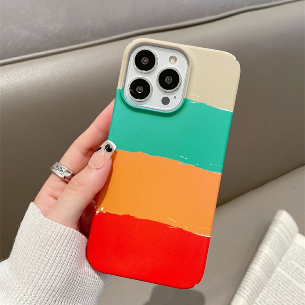 Phone case cover apple iPhone 15 14 13 12 11 Pro max art leather colorful Stripe Stitching Casenique®