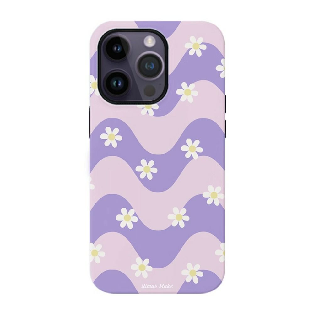 purple apple 15 14 13 12 11 Pro max phone case plus ios 17 Purple Daisies Casenique®