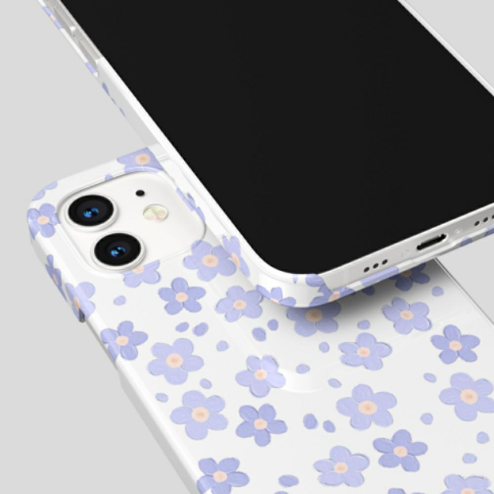 Phone cover iPhone case 15 14 13 12 11 Pro max plus Magsafe flowers Little Purple Flowers Casenique®