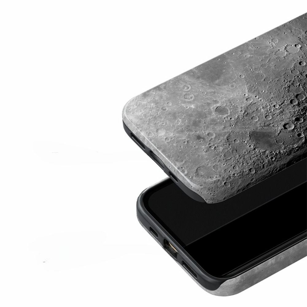 graphic phone case Lunar Essence | Minimal Moon Science Gray Case
