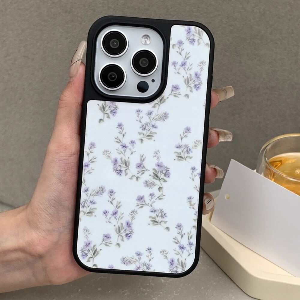 purple art phone cases casenique Azure Bloom | Purple White Wildflower Elegant Spring Case