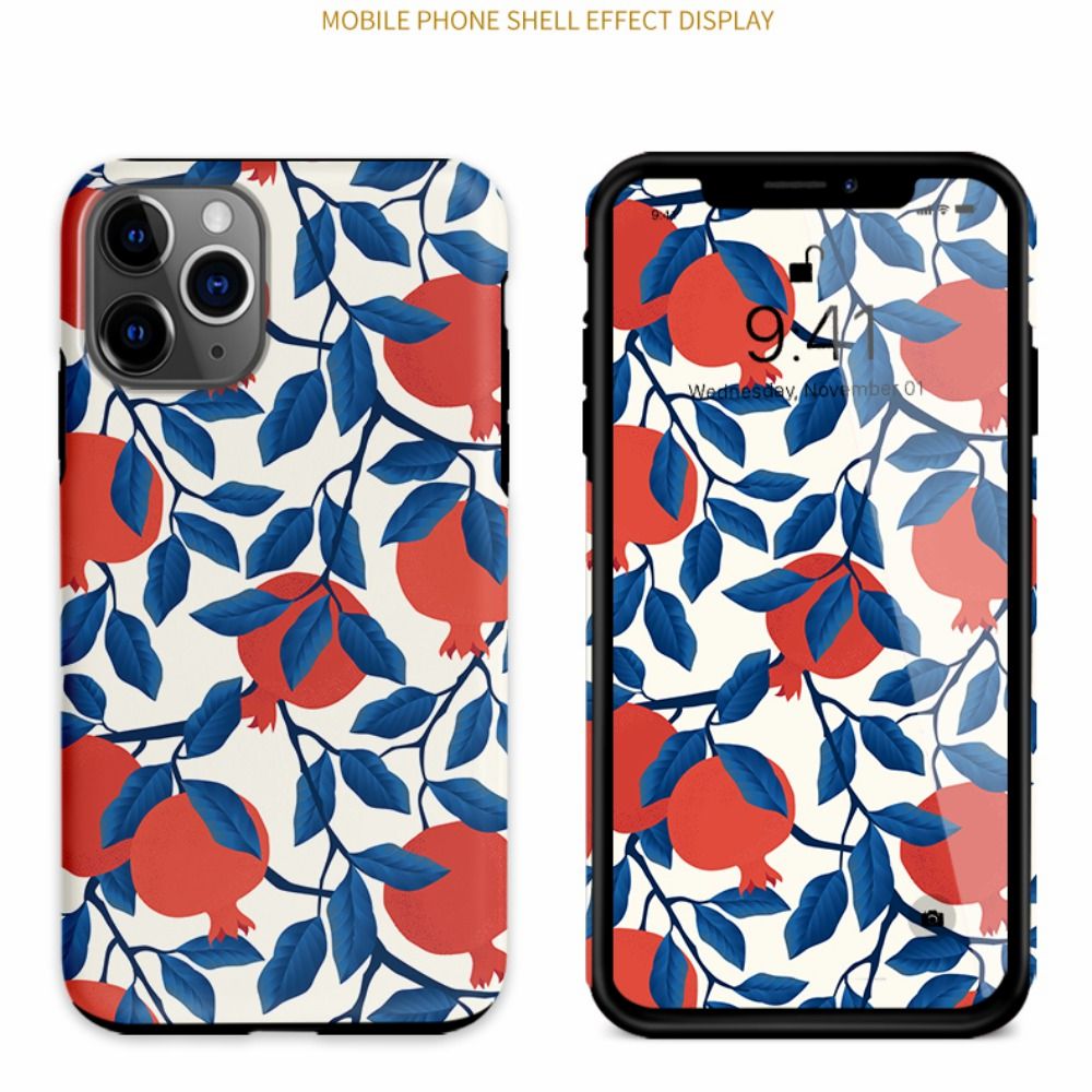 Dual-layer apple iPhone 15 14 Pro Phone case apple 13 12 Pro max cuteness Pomegranate Blossom Casenique®