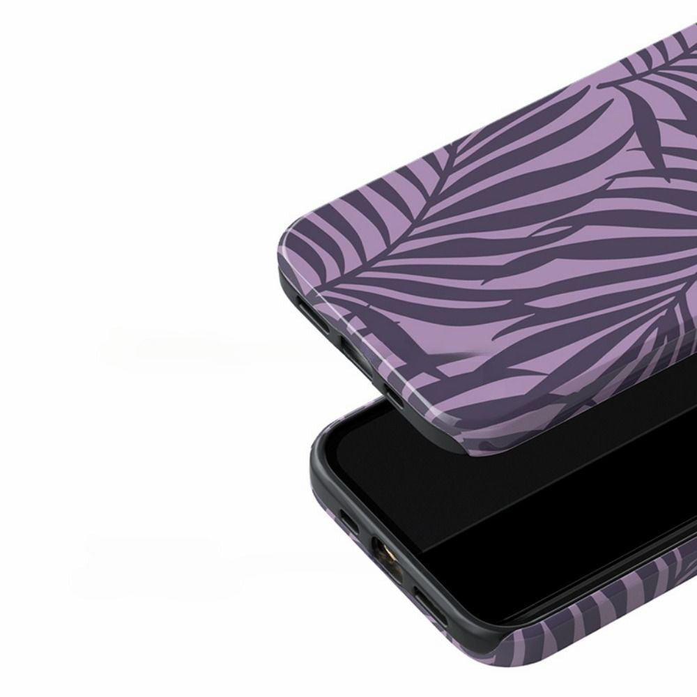 iPhone 15 Pro 11 tough apple 13 14 Phone case max phonecase cover purple palm leaves Purple Palm Leaves Casenique®