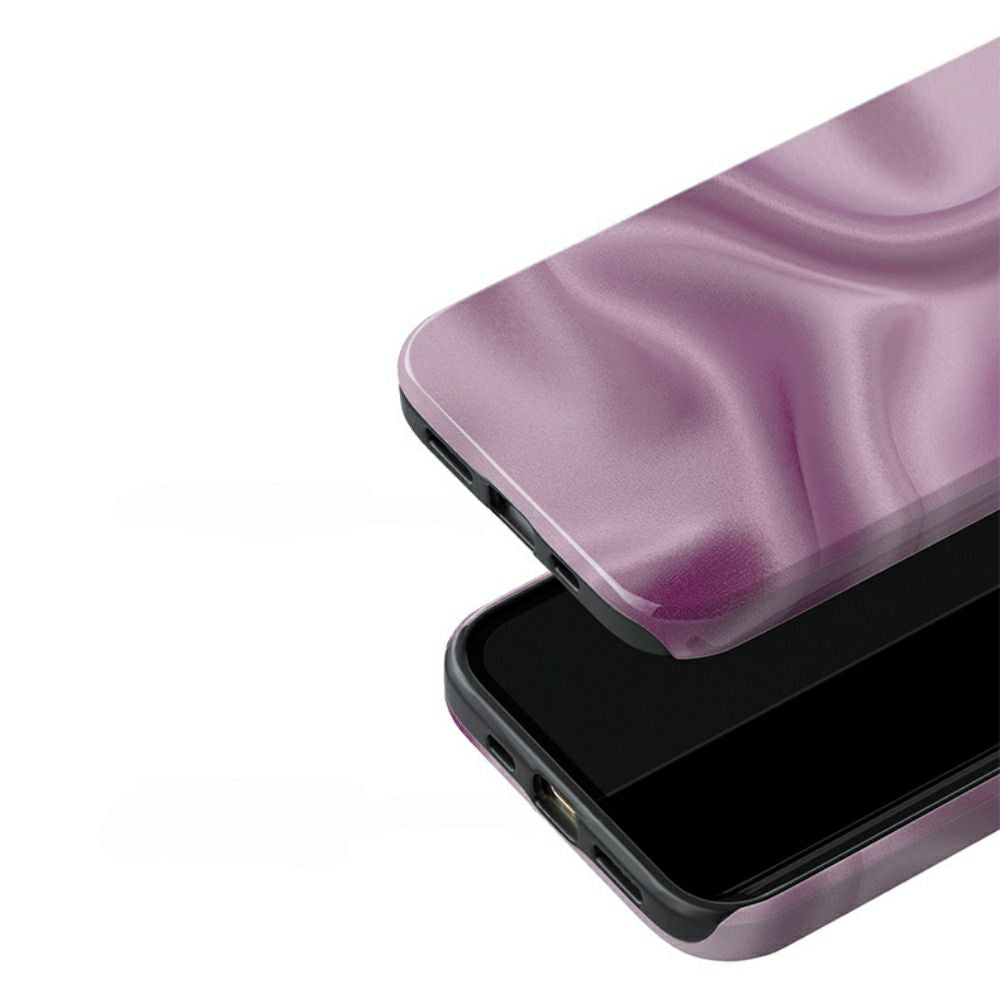 apple iPhone 15 11 tough 13 Pro max visual flowers phone cover purple case Silk Cloth Casenique®