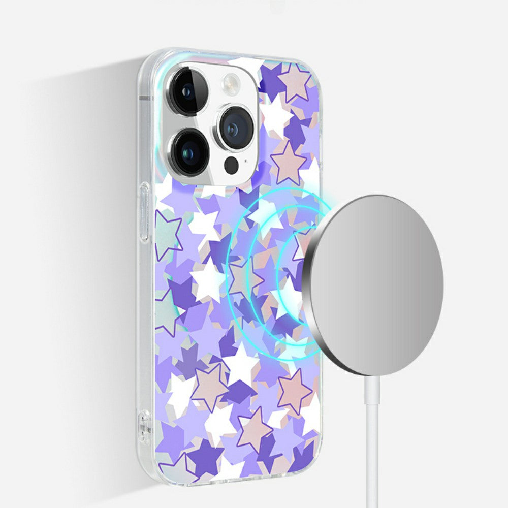 iphone 14 pro case purple Laser Stars | Magsafe Phone Case