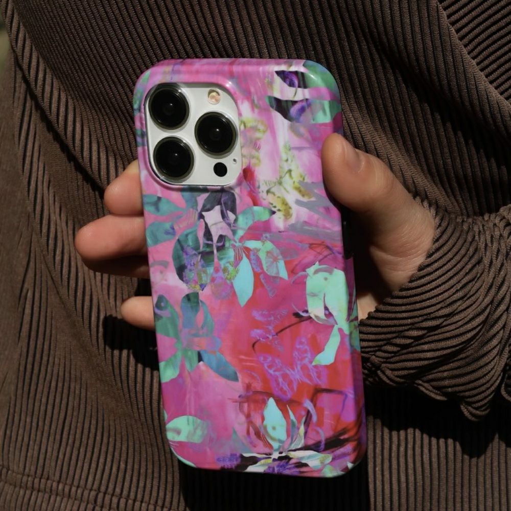 oil painting phone case Petal Whispers | Pink Flower Art Aesthetic Slim Case