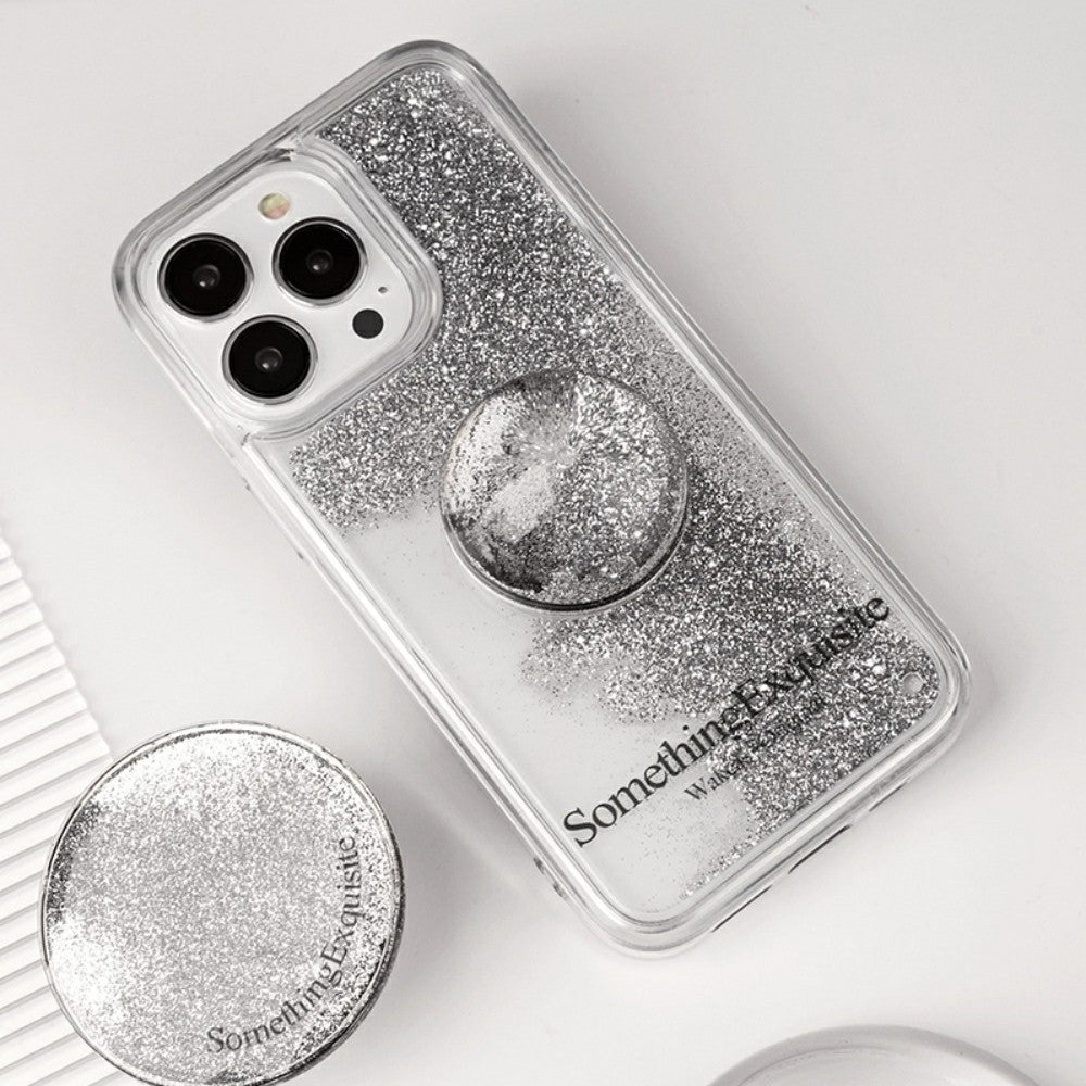 Phone cover iPhone case 15 14 13 12 11 Pro max plus gemstone glitter Quicksand Silver Casenique®