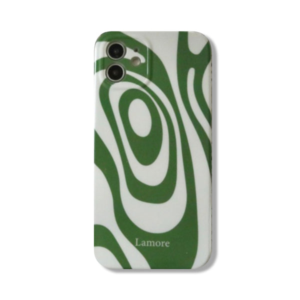 Phone cover iPhone case 15 14 13 12 11 Pro max plus Wireless green Green Wavy Light Casenique®