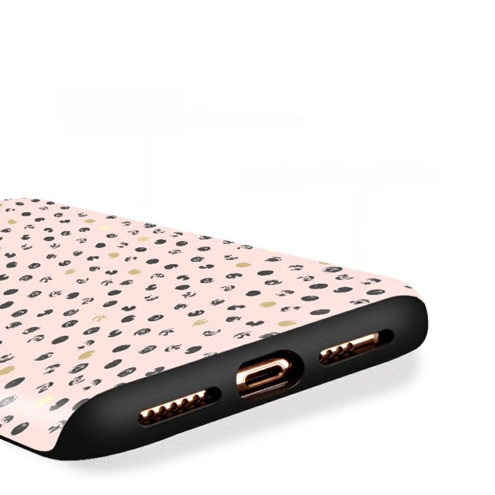 Seashell phone case Sweet Serenity | Pink Abstract Polka Dot Chocolate Case