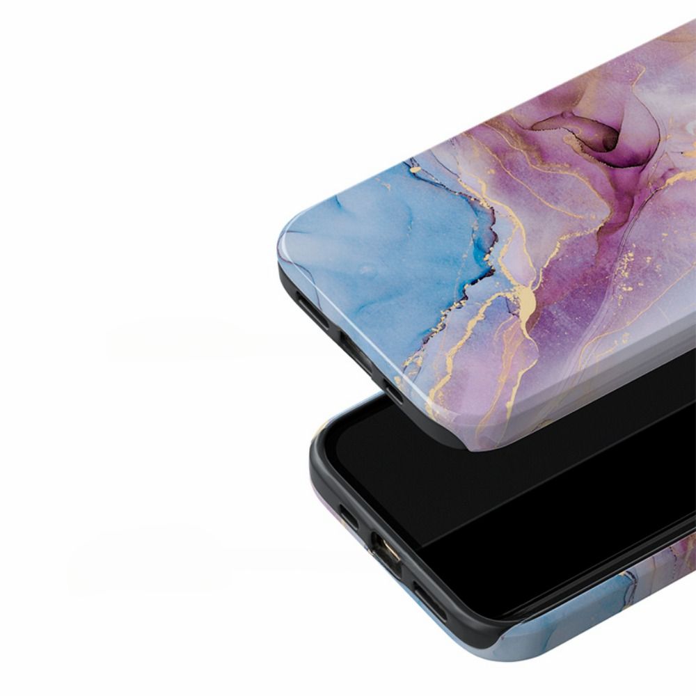 light purple phone case Royal Radiance | Purple Gold Sparkle Glitter Marble Bumper Case