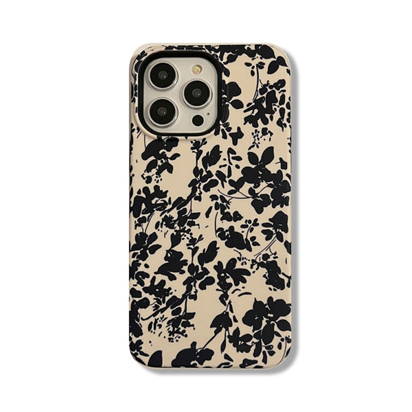 art floral iphone case casenique Midnight Bloom | Black Flower Chic Aesthetic Bounce Case