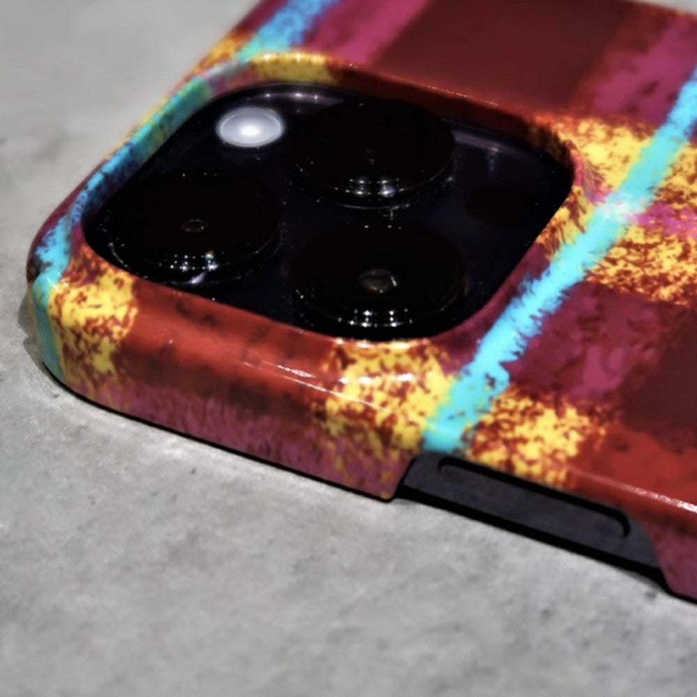 sunset phone case Pastel Harmony | Vintage Plaid Striped Colorful Aesthetic Case