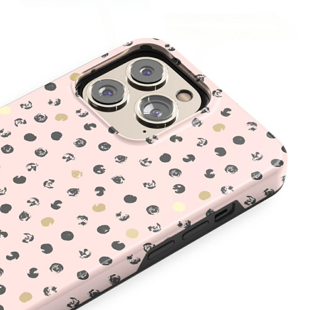 Seashell phone case Sweet Serenity | Pink Abstract Polka Dot Chocolate Case