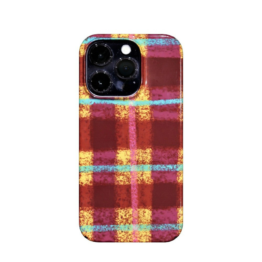 sunset phone case Pastel Harmony | Vintage Plaid Striped Colorful Aesthetic Case