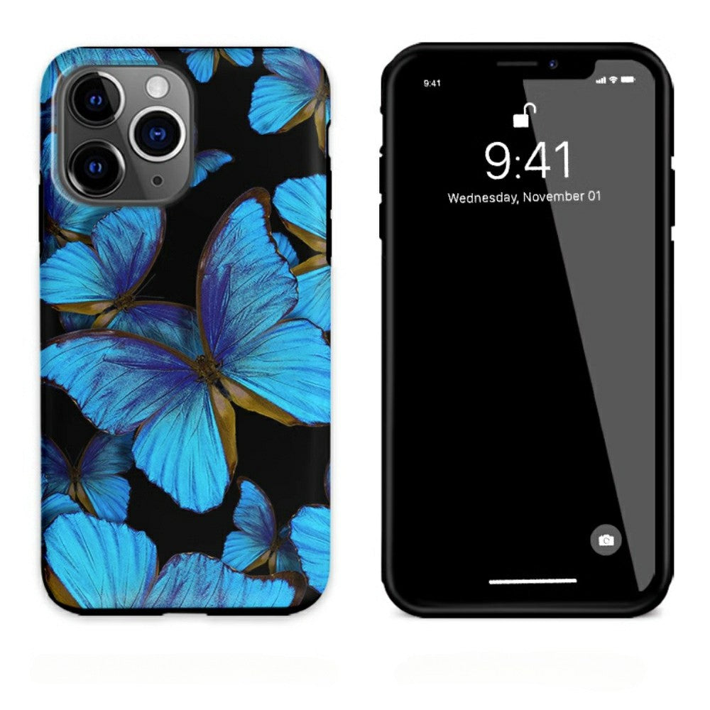 Blue Butterfly iphone 15 case casenique Vintage Flutter | Blue Butterfly Nature Artistic Case