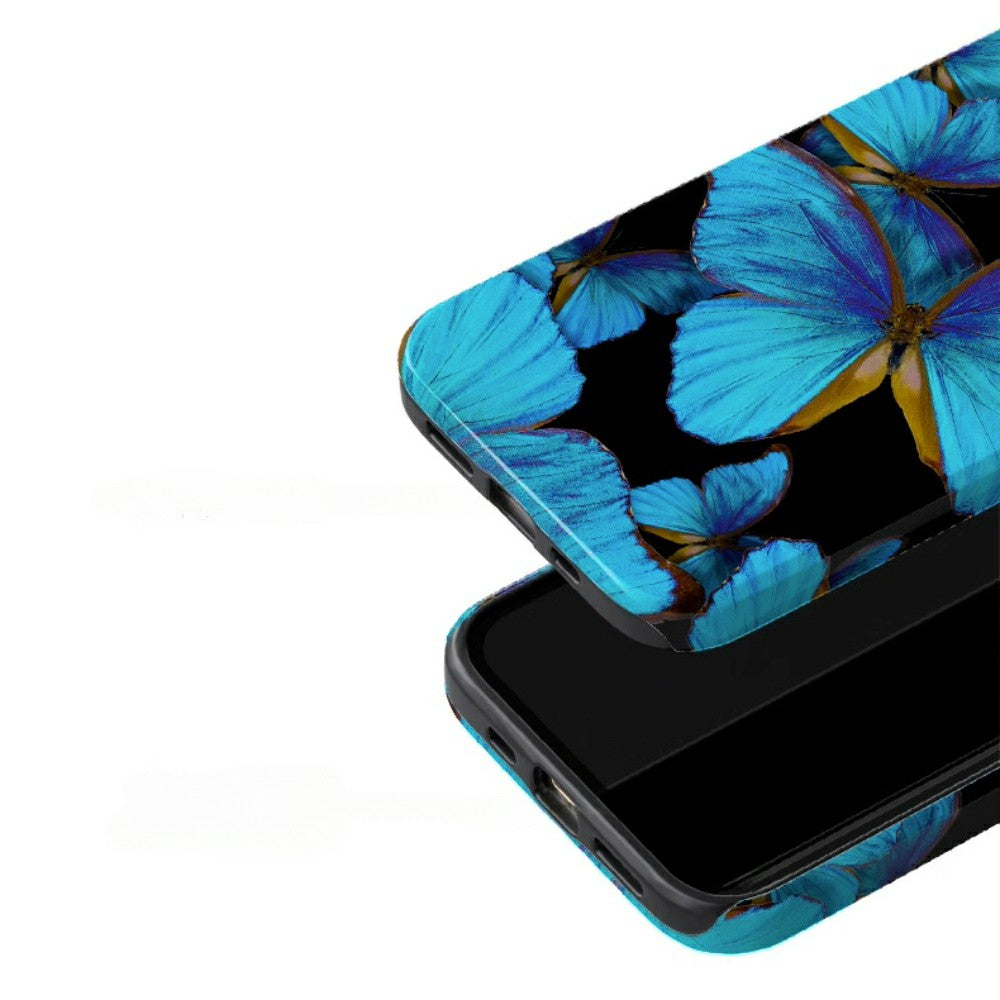 Blue Butterfly iphone 15 case casenique Vintage Flutter | Blue Butterfly Nature Artistic Case