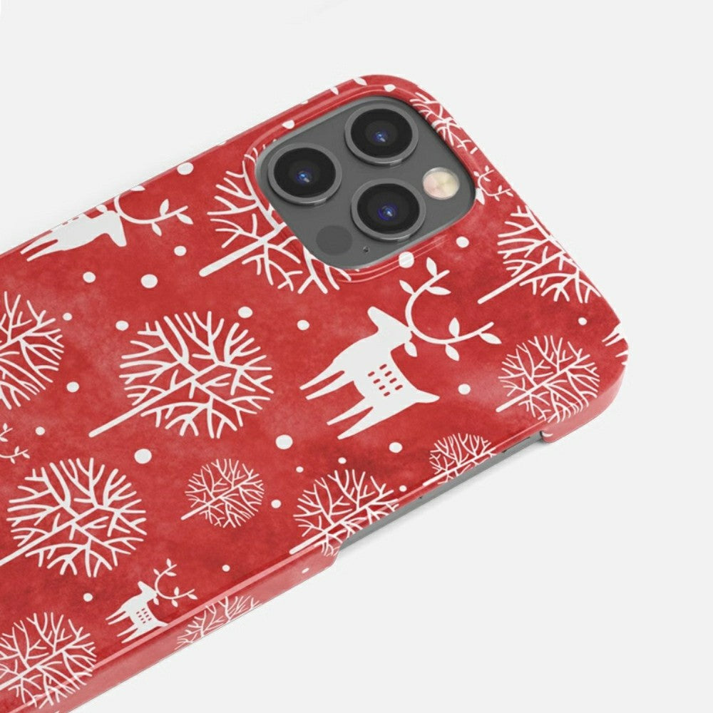 nightmare before christmas phone case Festive Frost | Christmas Red Snowflakes Shockproof Case